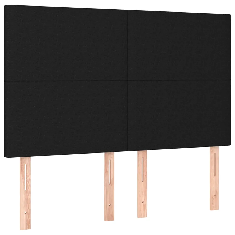 Sommier à lattes de lit avec matelas Noir 160x200 cm Tissu - 6