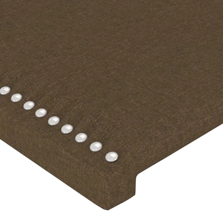 Cadre de lit sans matelas marron foncé 90x190 cm tissu - 10