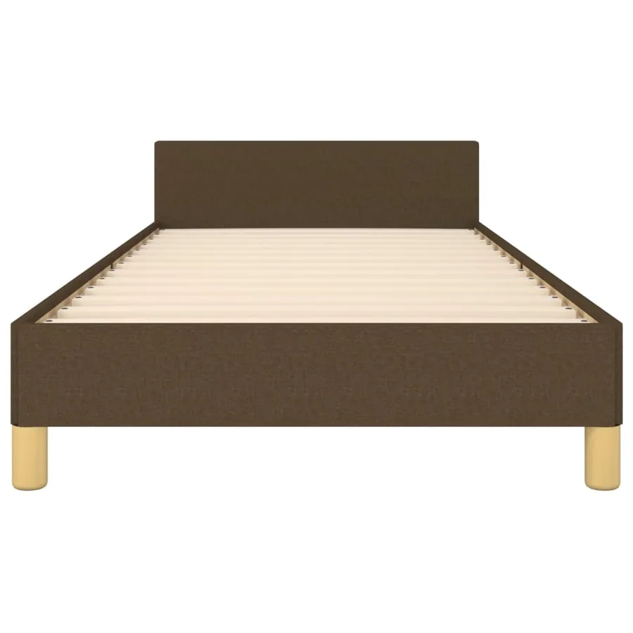 Cadre de lit sans matelas marron foncé 90x190 cm tissu - 6