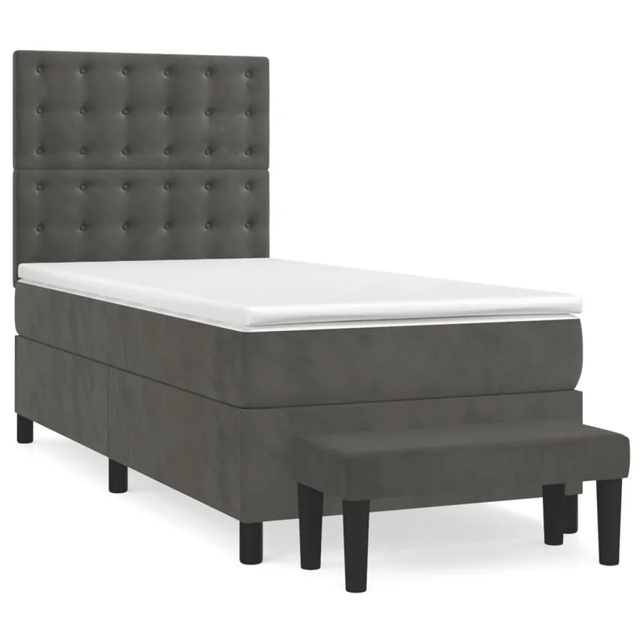 Sommier à lattes de lit avec matelas Gris foncé 100x200 cm - 2