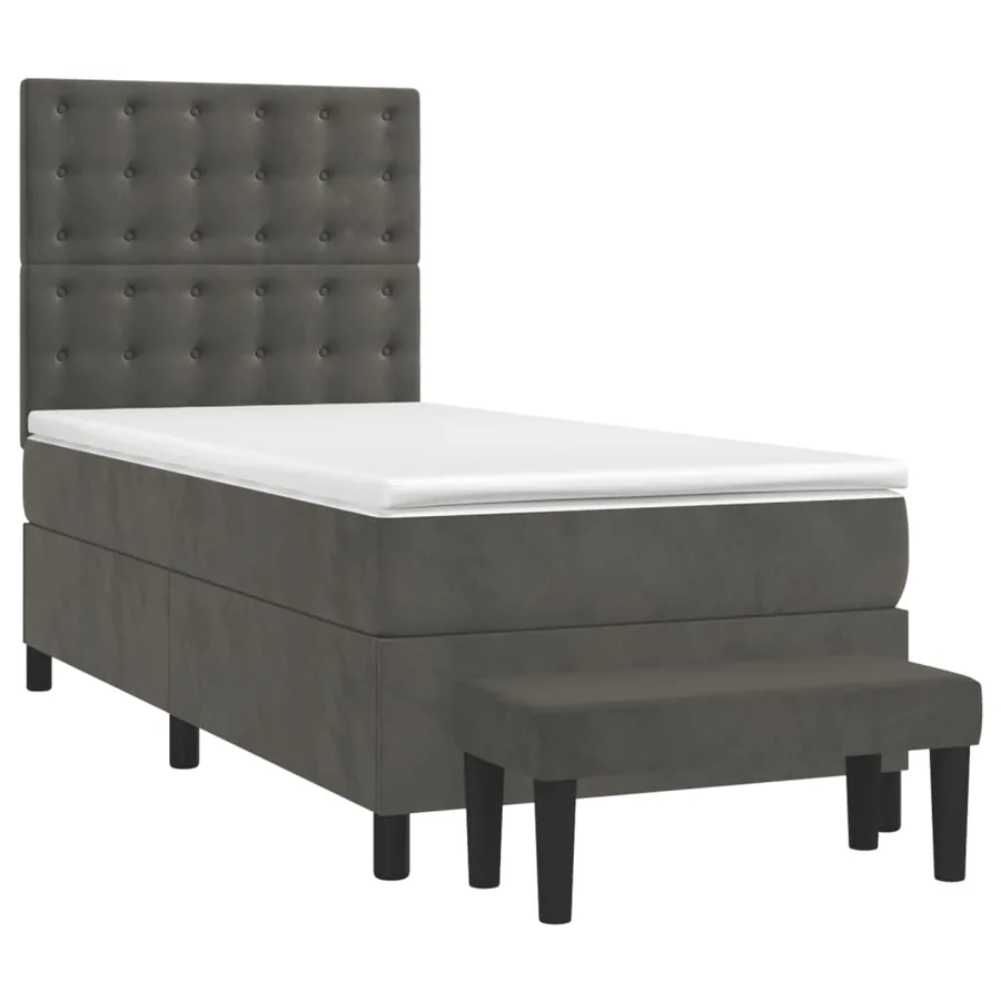Sommier à lattes de lit avec matelas Gris foncé 100x200 cm - 3