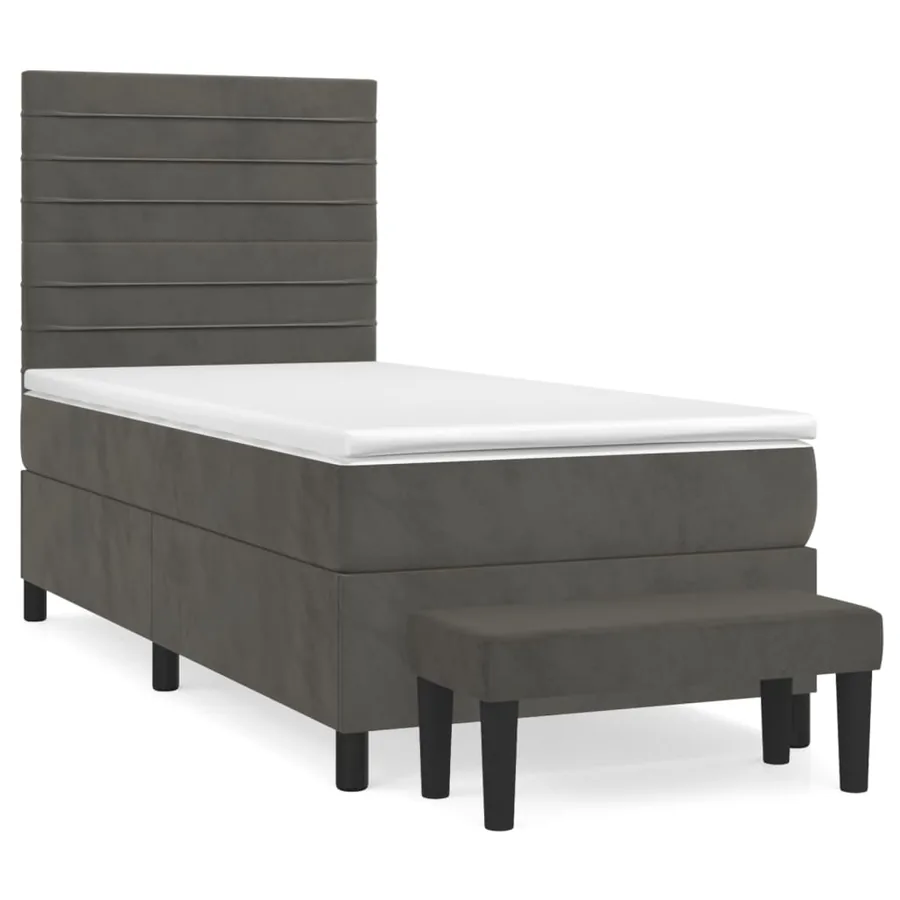 Sommier à lattes de lit avec matelas Gris foncé 100x200 cm - 2