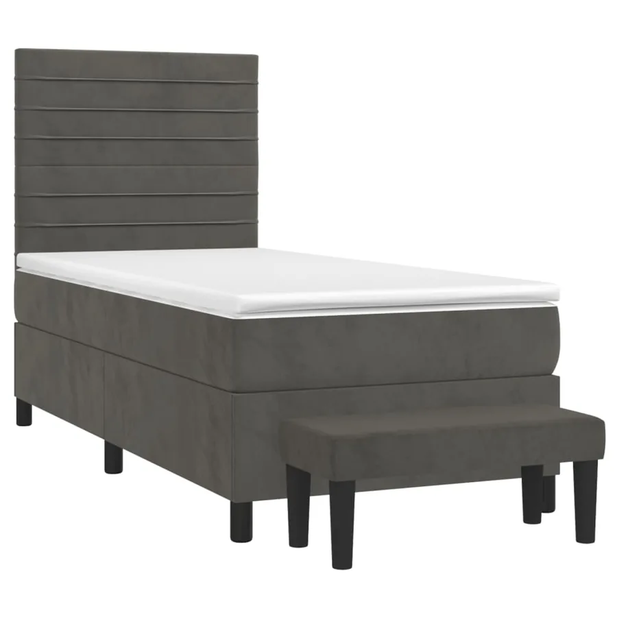 Sommier à lattes de lit avec matelas Gris foncé 100x200 cm - 3