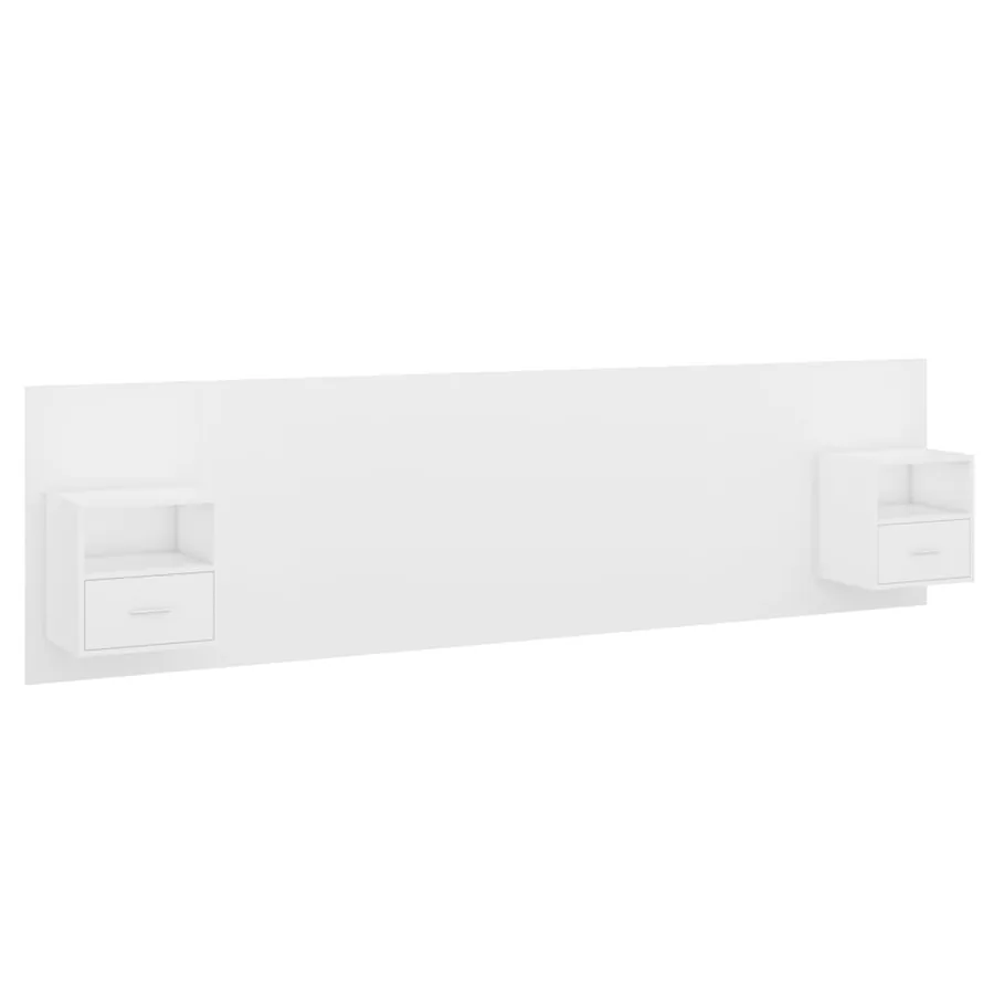 Tête de lit avec armoires Blanc Bois d'ingénierie - 2