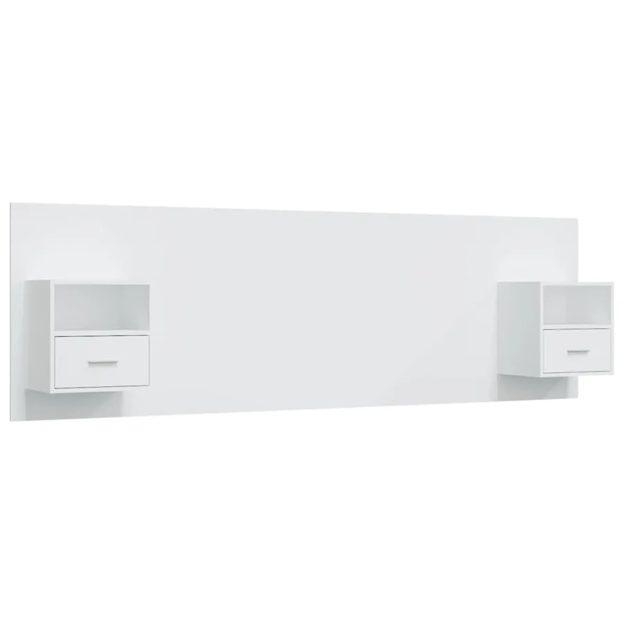 Tête de lit avec armoires Blanc Bois d'ingénierie - 2
