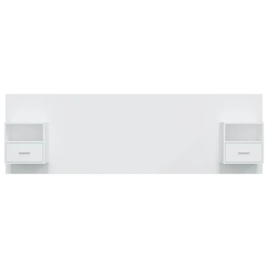 Tête de lit avec armoires Blanc Bois d'ingénierie - 4