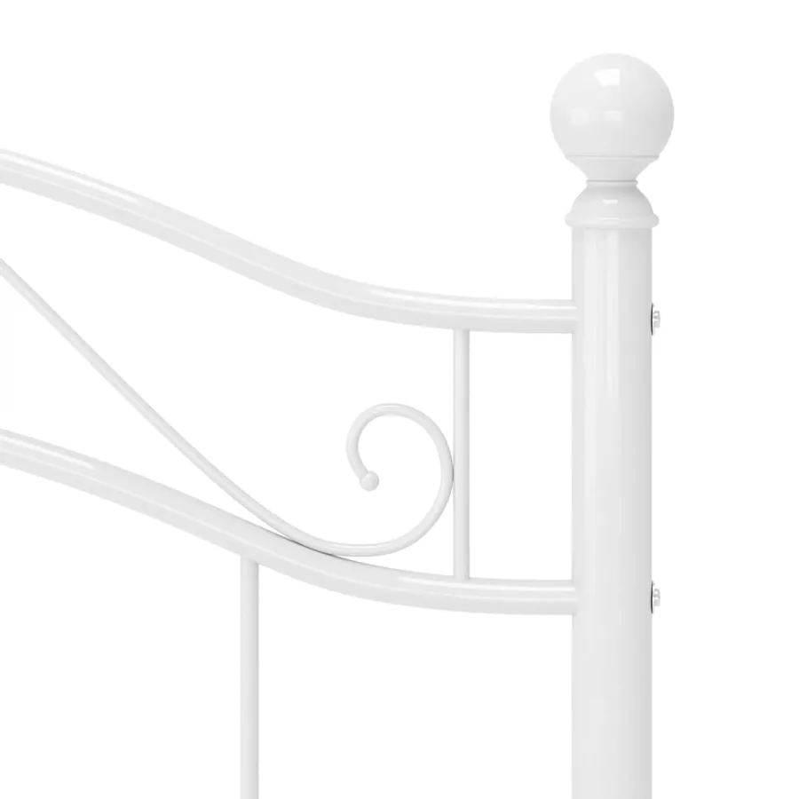 Cadre de lit sans matelas blanc métal 100x200 cm - 6