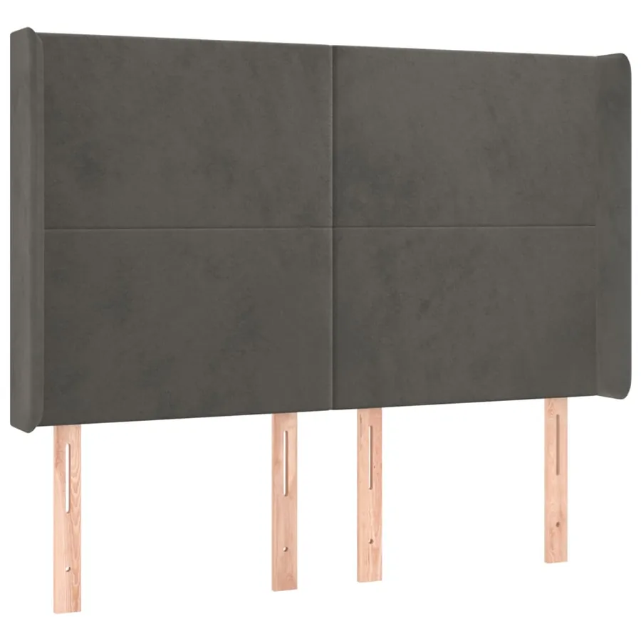 Sommier à lattes de lit matelas et LED Gris foncé 140x200 cm - 7