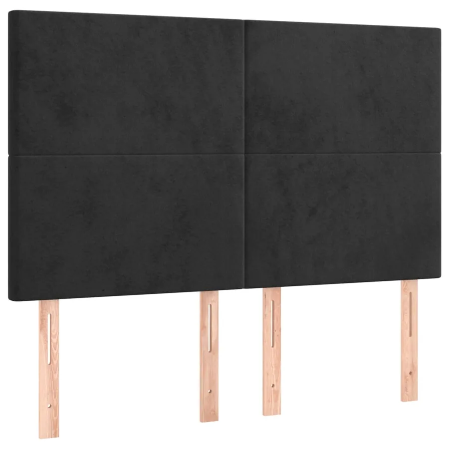 Sommier à lattes de lit et matelas LED Noir 140x200 cm Velours - 7