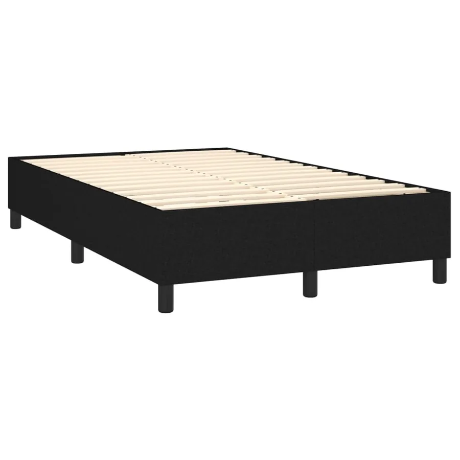 Sommier à lattes de lit avec matelas Noir 120x200 cm Tissu - 4
