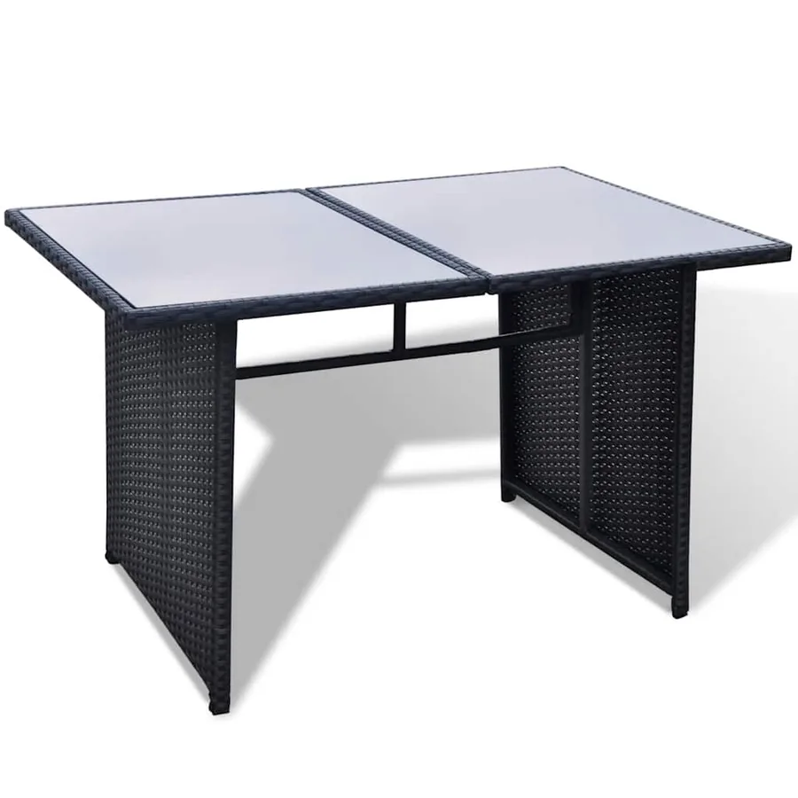 Salon de jardin 10 pcs avec coussins Résine tressée Noir - 10