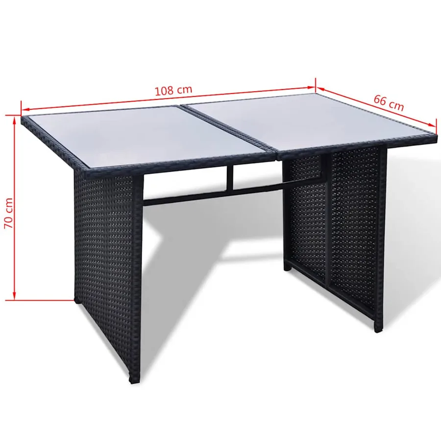 Salon de jardin 10 pcs avec coussins Résine tressée Noir - 14