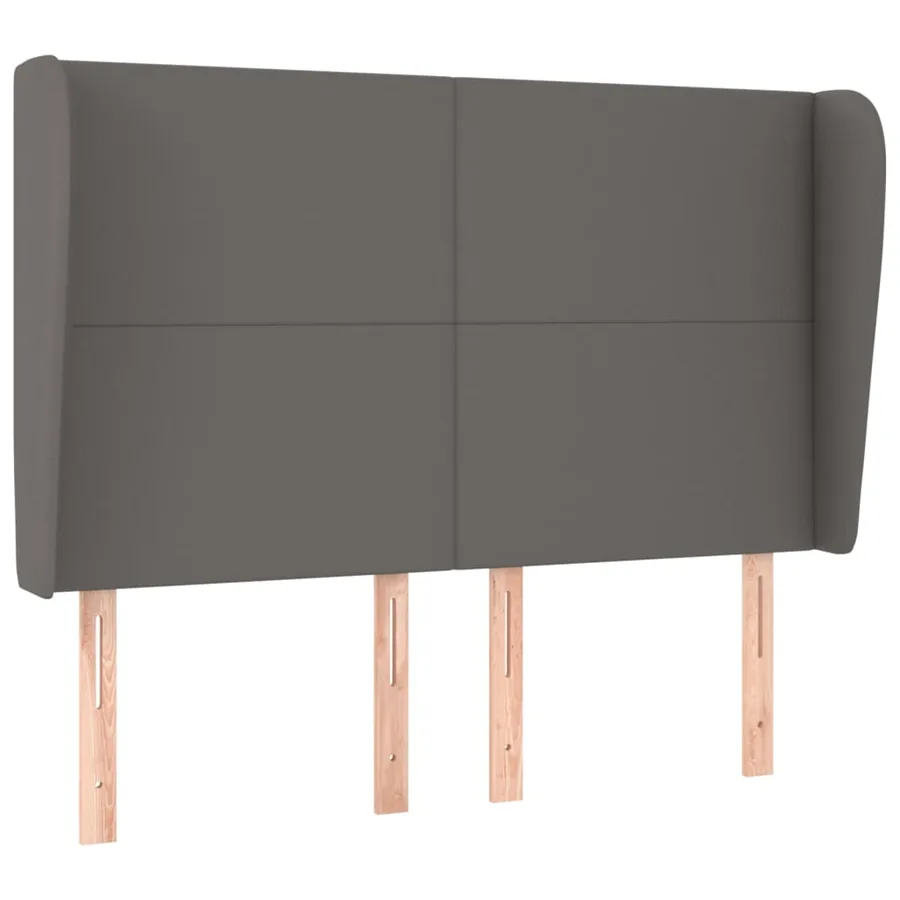 Tête de lit avec oreilles Gris 147x23x118/128 cm Similicuir - 2