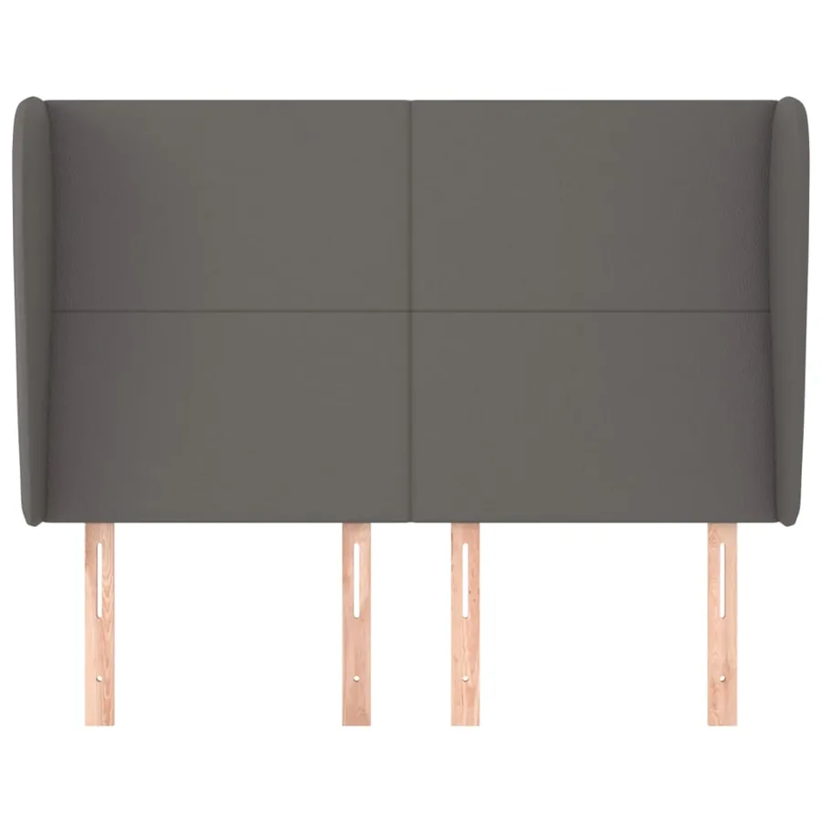 Tête de lit avec oreilles Gris 147x23x118/128 cm Similicuir - 3