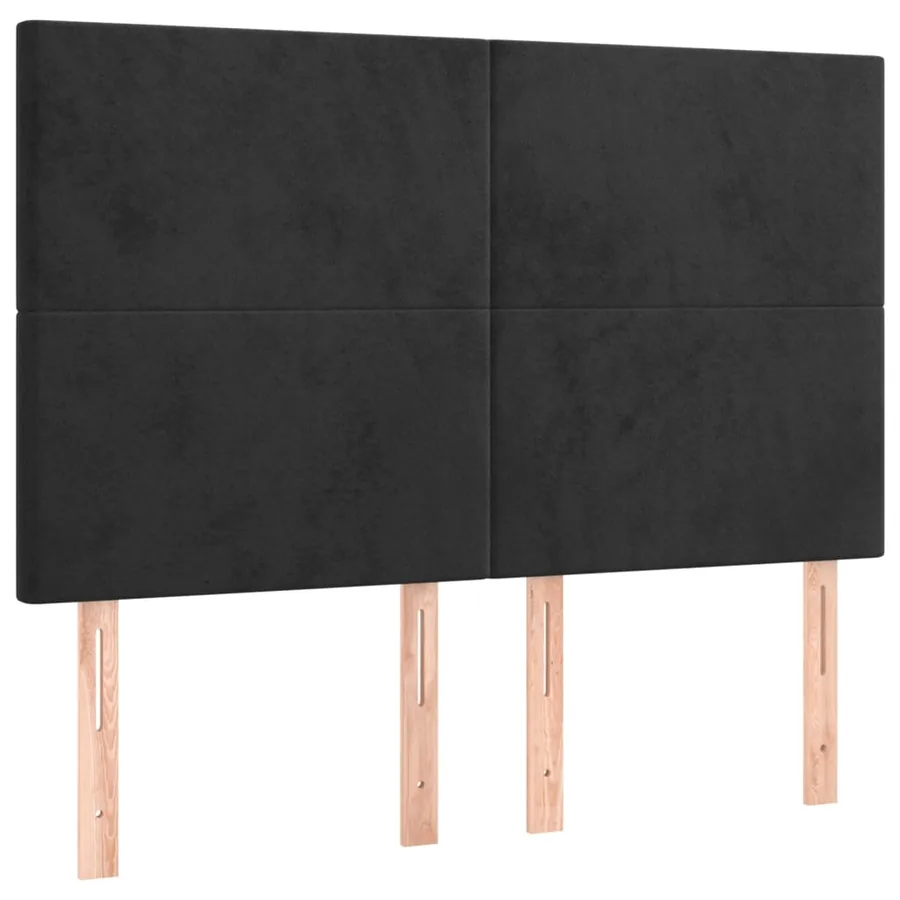 Tête de lit Noir 144x5x118/128 cm Velours - 2