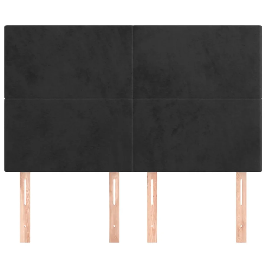 Tête de lit Noir 144x5x118/128 cm Velours - 3