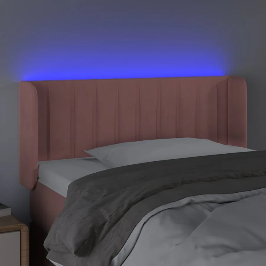 Tête de lit à LED Rose 93x16x78/88 cm Velours - 4