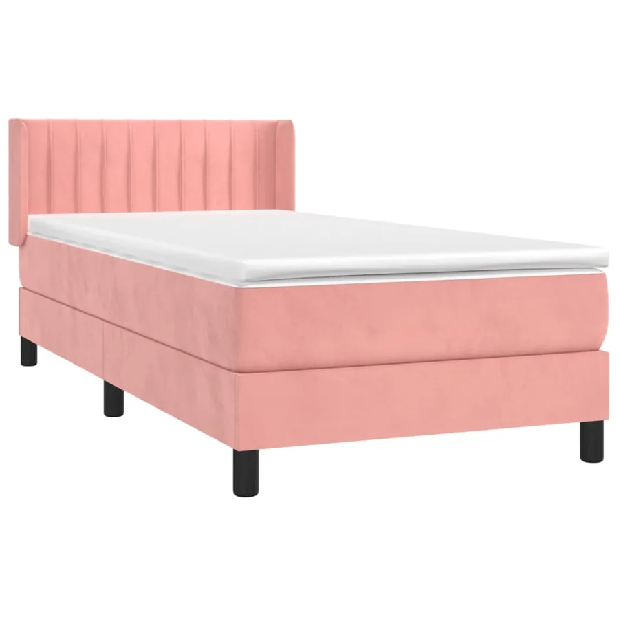 Sommier à lattes de lit avec matelas Rose 90x200 cm Velours - 3