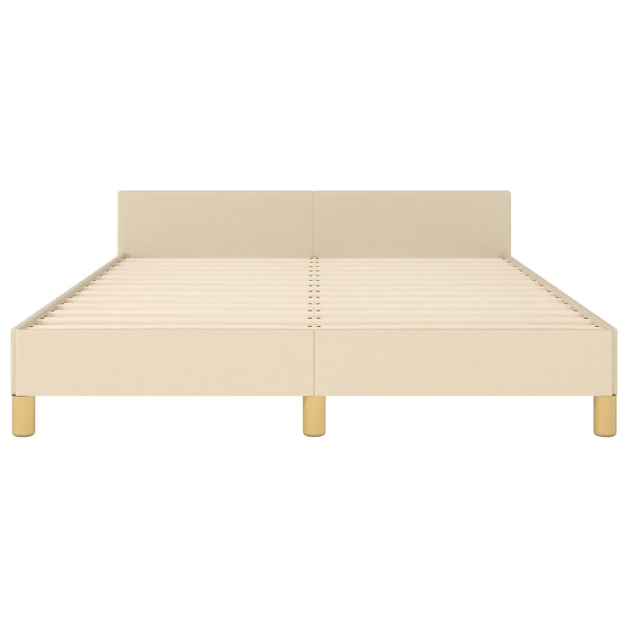 Cadre de lit sans matelas crème 140x200 cm tissu - 6