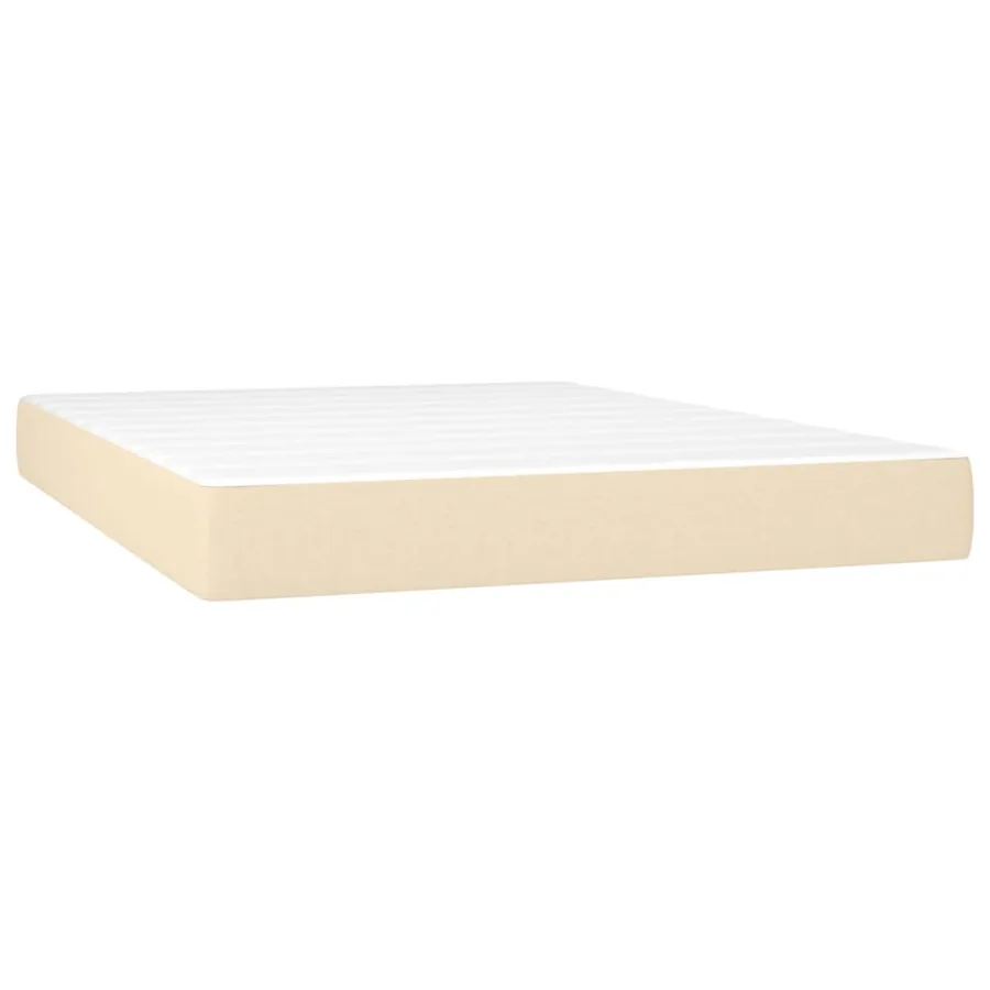 Sommier à lattes de lit avec matelas Crème 140x200 cm Tissu - 4