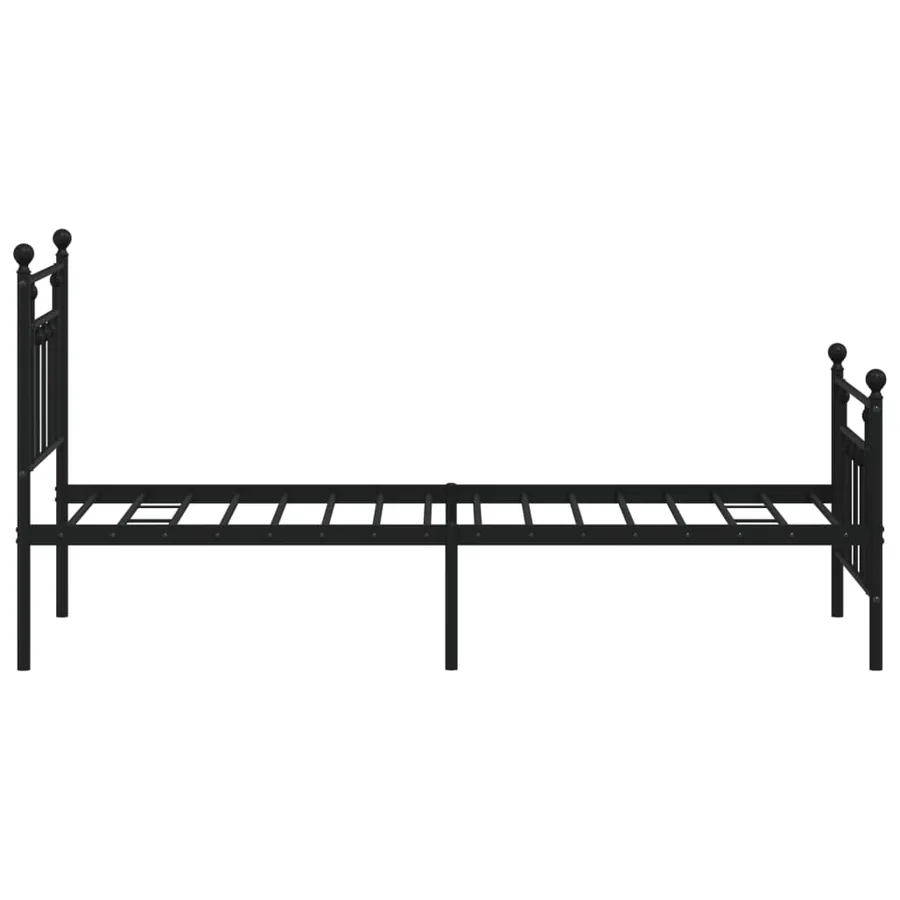 Cadre de lit métal sans matelas avec pied de lit noir 75x190 cm - 7