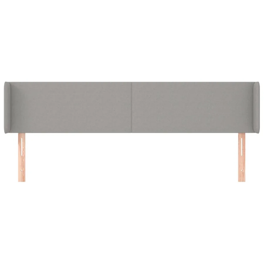 Tête de lit avec oreilles Gris clair 163x16x78/88 cm Tissu - 3