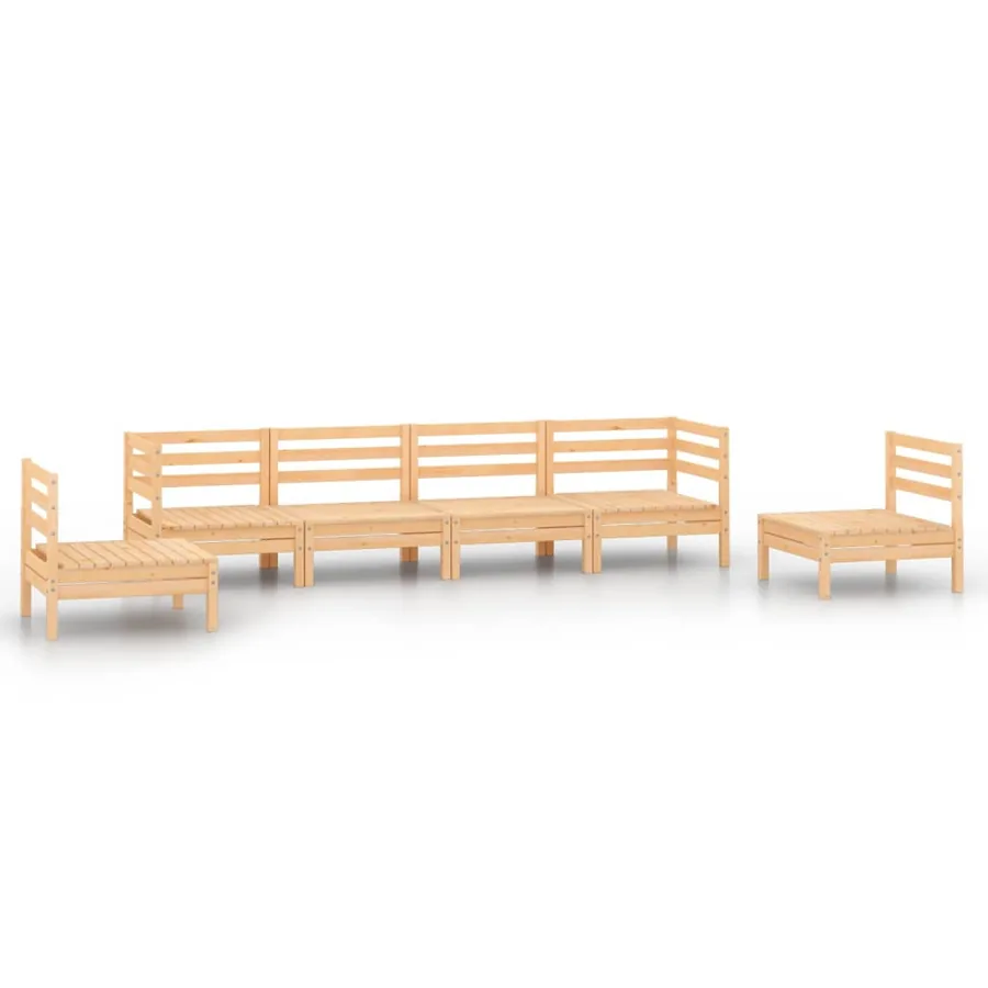 Salon de jardin 6 pcs Bois de pin massif - 2