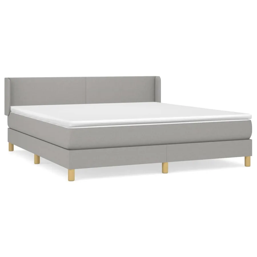 Sommier à lattes de lit avec matelas Gris clair 160x200cm Tissu - 2