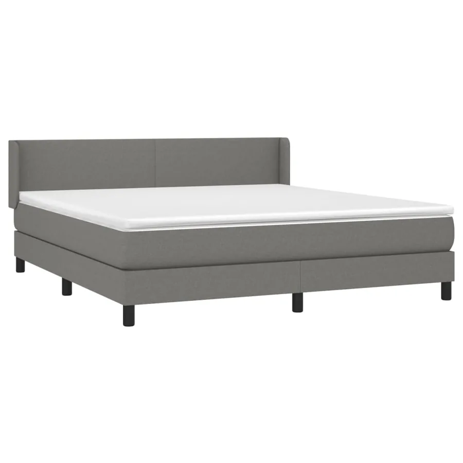 Sommier à lattes de lit avec matelas Gris foncé 160x200cm Tissu - 3