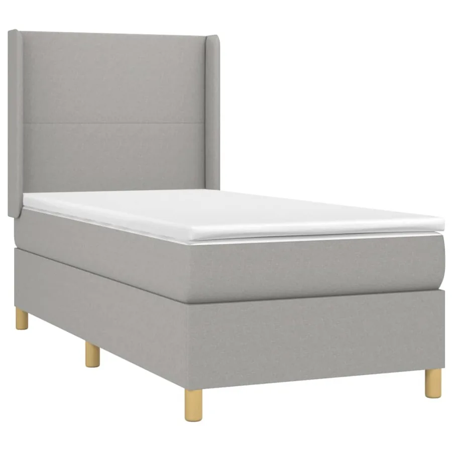 Sommier à lattes de lit matelas LED Gris clair 80x200cm Tissu - 4