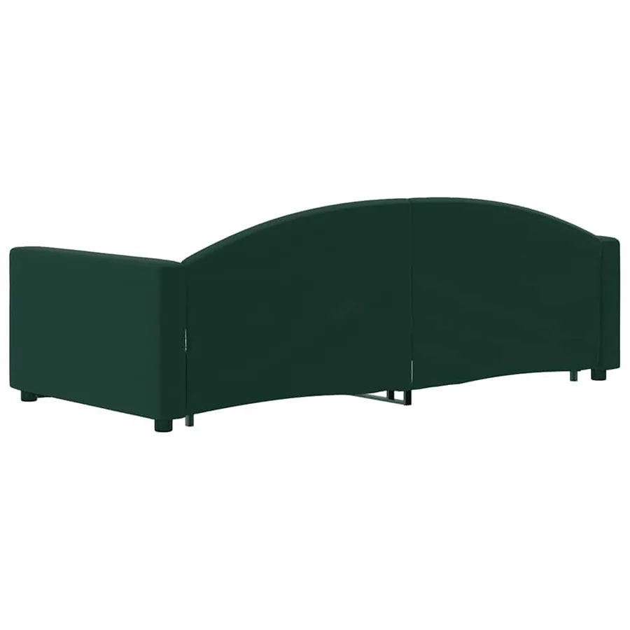 Lit de jour avec gigogne sans matelas vert foncé 90x200 cm - 5