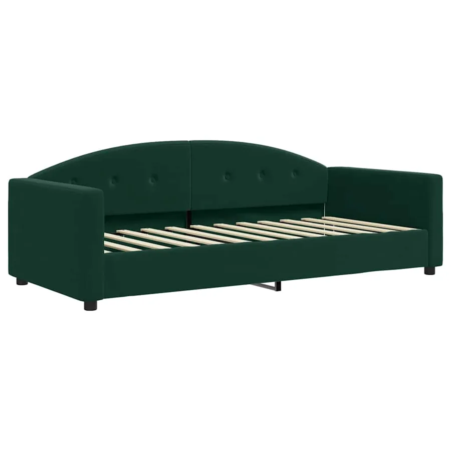 Lit de jour avec gigogne sans matelas vert foncé 90x200 cm - 6
