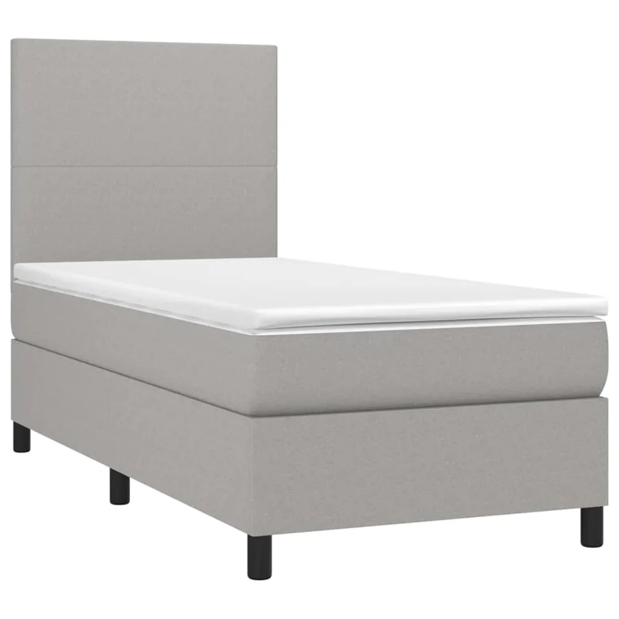 Sommier à lattes de lit avec matelas et LED Gris clair 80x200cm - 3