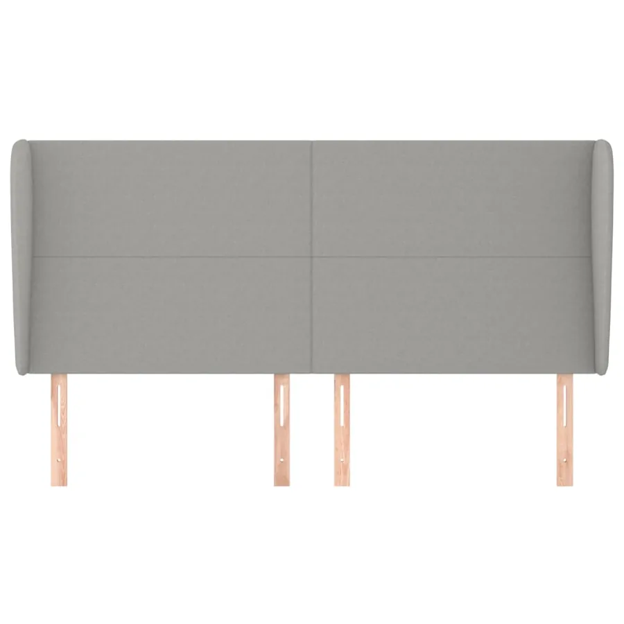 Tête de lit avec oreilles Gris clair 163x23x118/128 cm Tissu - 3