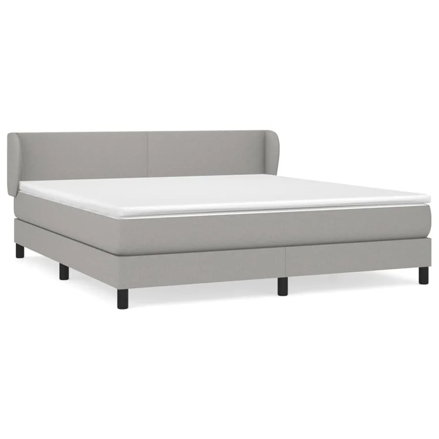 Sommier à lattes de lit avec matelas Gris clair 160x200cm Tissu - 2