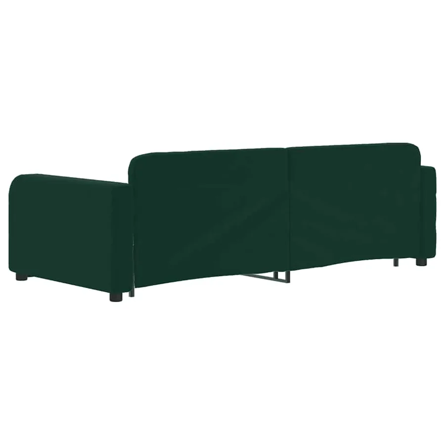 Lit de jour avec gigogne sans matelas vert foncé 90x200 cm - 5