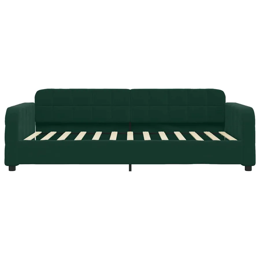Lit de jour avec gigogne sans matelas vert foncé 90x200 cm - 7