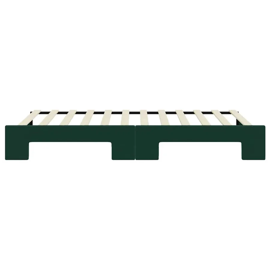 Lit de jour avec gigogne sans matelas vert foncé 90x200 cm - 9