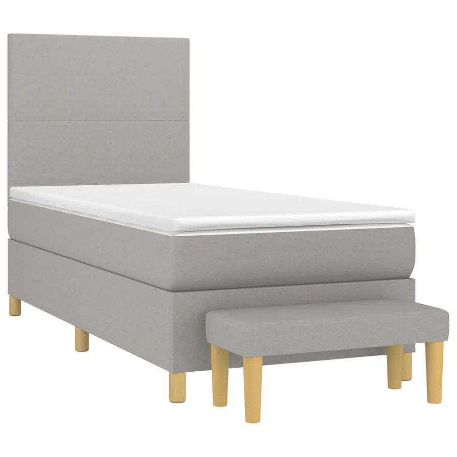 Sommier à lattes de lit avec matelas Gris clair 80x200 cm Tissu - 3