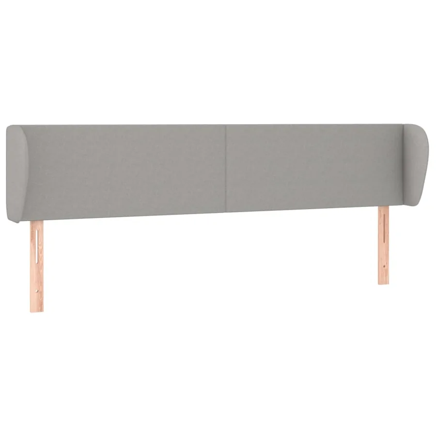 Tête de lit avec oreilles Gris clair 163x23x78/88 cm Tissu - 2