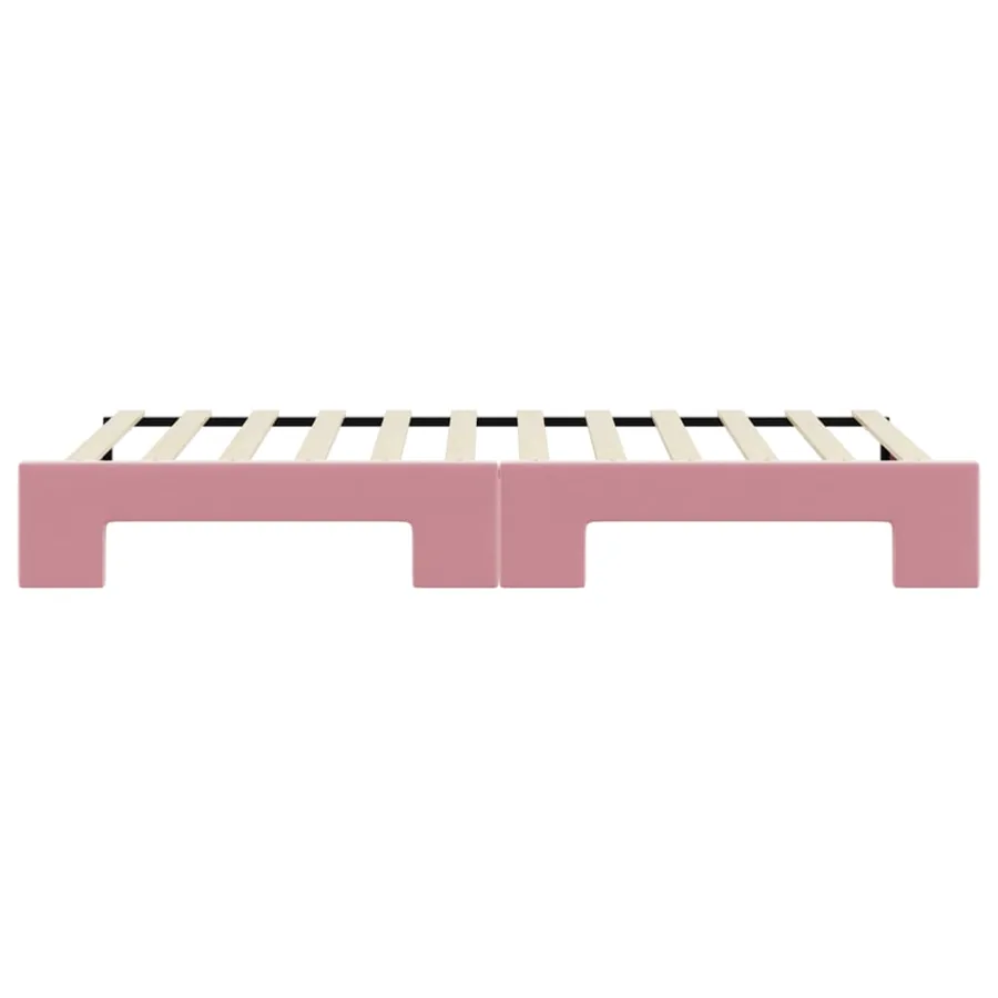 Lit de jour avec gigogne sans matelas rose 80x200 cm - 9