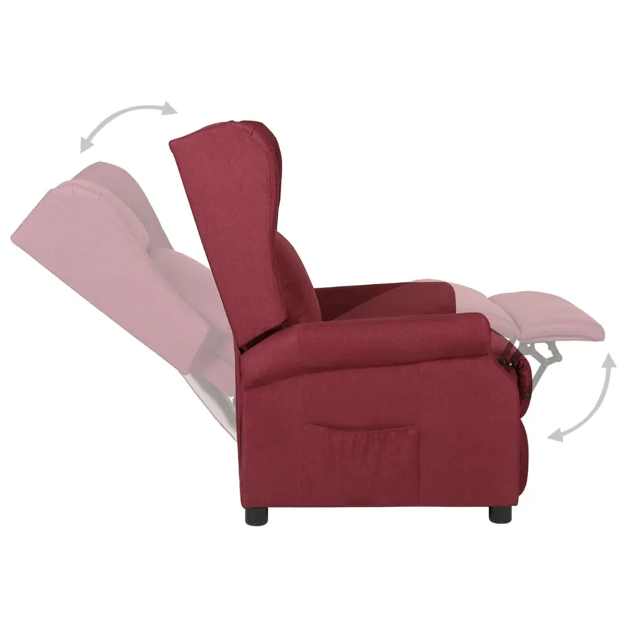 Fauteuil inclinable Rouge bordeaux Tissu - 5
