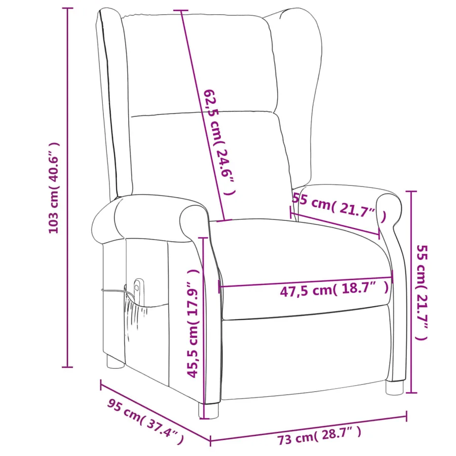 Fauteuil inclinable électrique à oreilles vert foncé tissu - 12