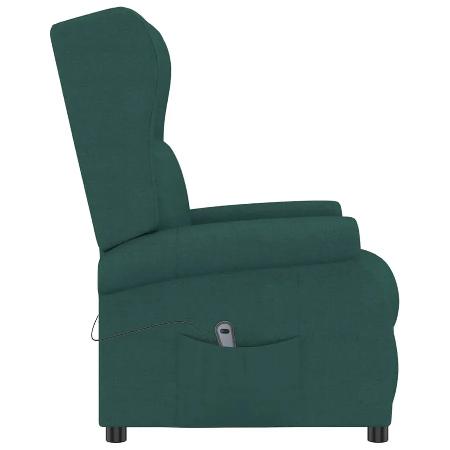 Fauteuil inclinable électrique à oreilles vert foncé tissu - 5