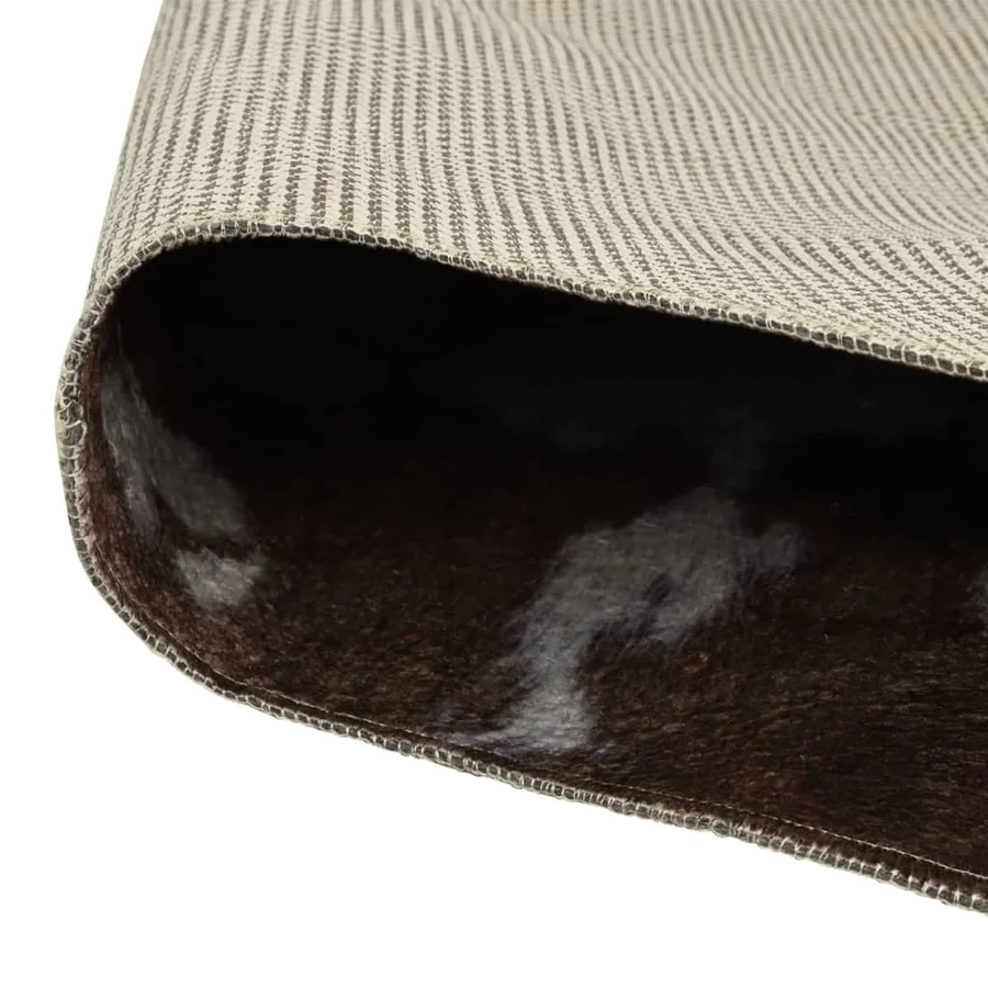 Tapis marron et blanc motif vache lavable - 3