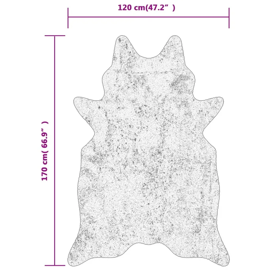 Tapis marron et blanc motif vache lavable - 8