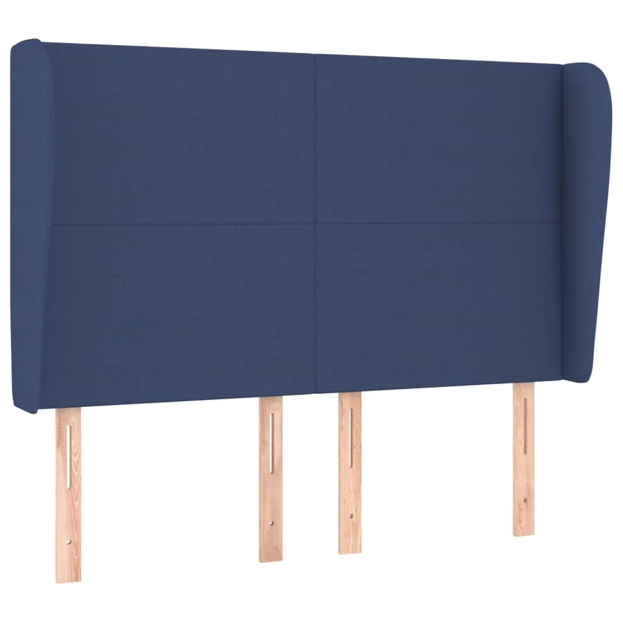 Tête de lit avec oreilles Bleu 147x23x118/128 cm Tissu - 2
