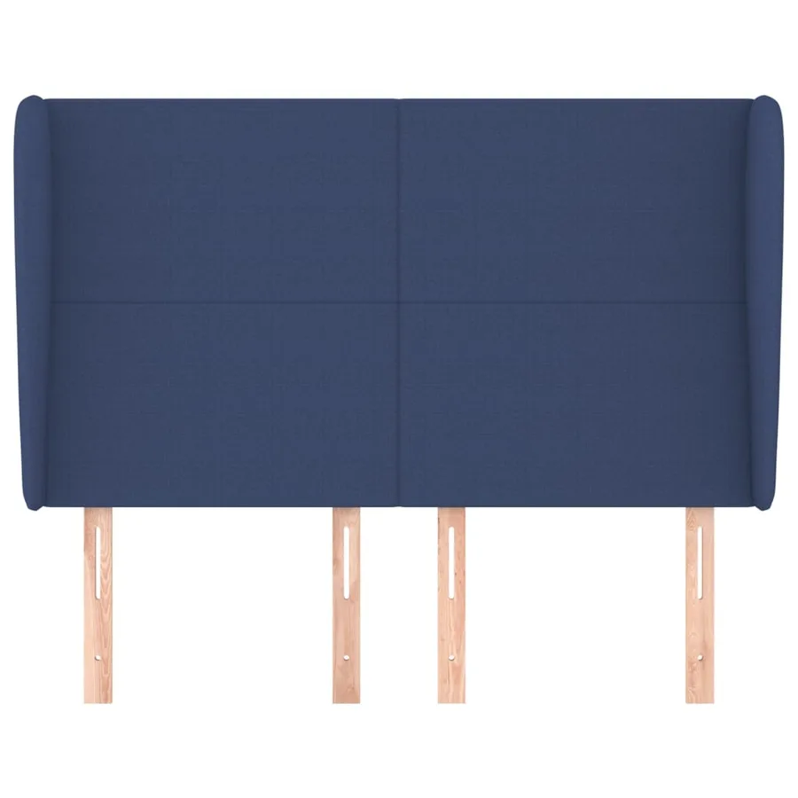 Tête de lit avec oreilles Bleu 147x23x118/128 cm Tissu - 3