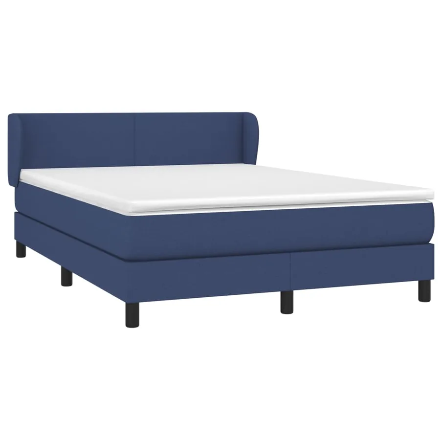 Sommier à lattes de lit avec matelas Bleu 140x200 cm Tissu - 3