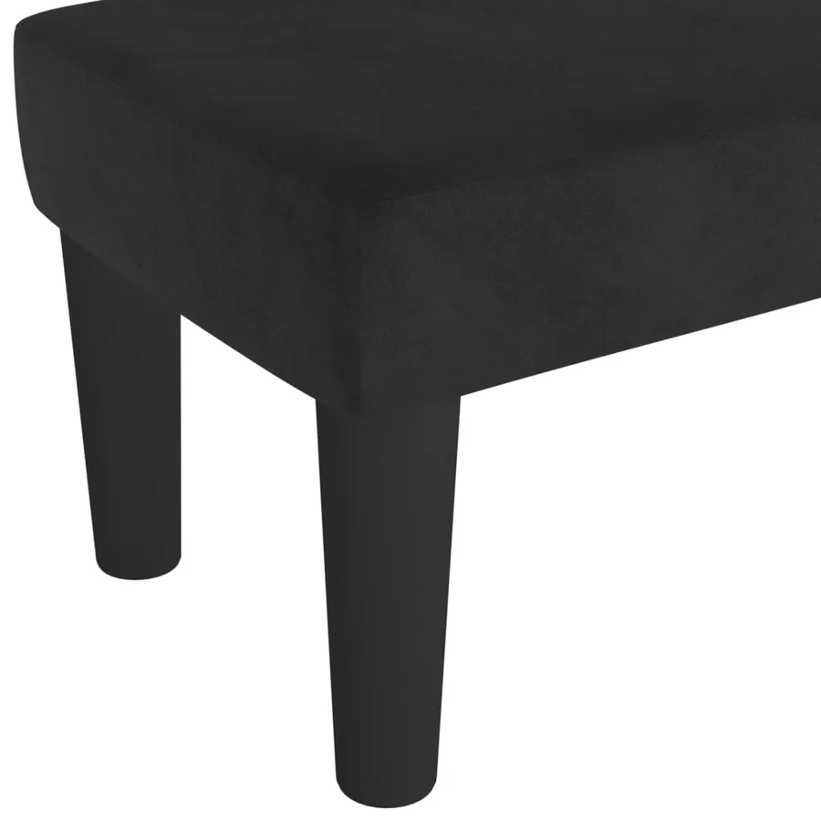 Banc Noir 70x30x30 cm Velours - 5
